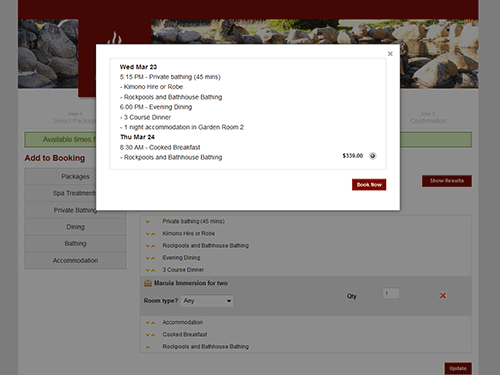 Package up bathing with accommodation and spa treatments