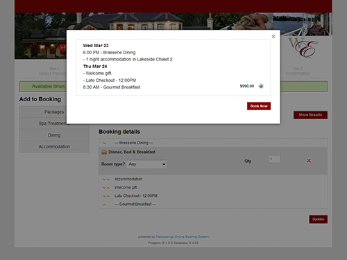 Woodman Estate Bed and Breakfast Package