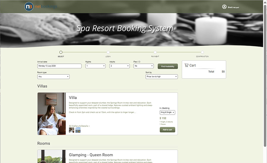 Accommodation Booking System with Flexi option